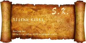 Slifka Kitti névjegykártya